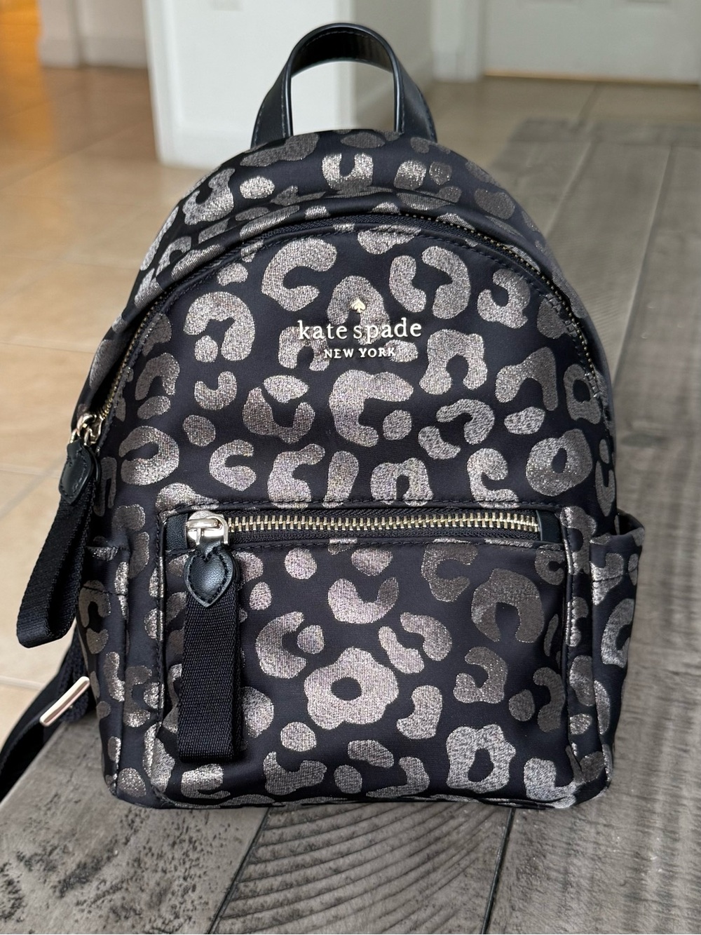 Kate Spade Chelsea Little Better Nylon Mini Leopard Print Backpack - Picture 3 of 9